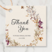 Herfst Bloemige Boho Bruiloft Feest Bedankjes Labels (Voorkant)
