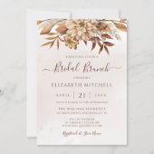 Herfst Bloemige Boho Herfst Loof Bruids Brunch Kaart (Voorkant)
