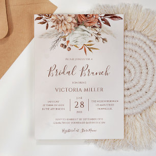 Herfst Bloemige Boho Herfstloof Bruids Brunch Kaart
