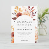 Herfst Bloemige Boho Koppel Shower Uitnodiging (Staand voorkant)