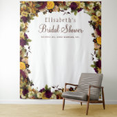 Herfst bloemige bruids douche fotohokje achtergron wandkleed (In situ)