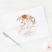 Herfst Bloemige Bruids Shower Bedankt Ronde Sticker (Envelop)