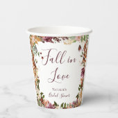 Herfst Bloemige Bruidsborrel Papieren Bekers (Achterkant)