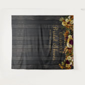 Herfst bloemige bruidsbruiloft foto booth achtergr wandkleed (Voorkant (horizontaal))