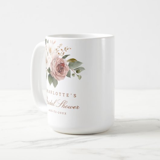 Herfst Bloemige Bruidsdouche Mok – Persoonlijk Cad (Voorkant links)