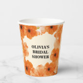 Herfst bloemige bruidsdouche papieren bekers (Voorkant)