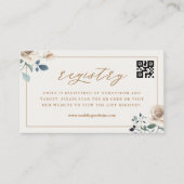 Herfst Bloemige Bruidsdouche QR Code Cadeauregiste Informatiekaartje (Voorkant)