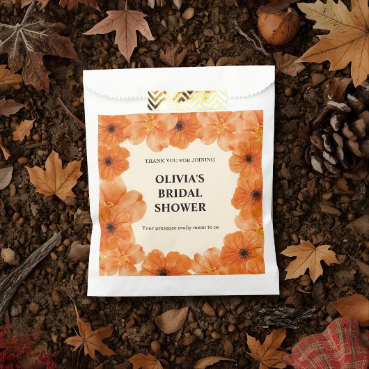 Herfst bloemige bruidsfeest cadeautasjes bedankzakje