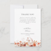 Herfst Bloemige Bruidsmeisjesborrel Bedankkaart (Voorkant)