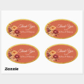 Herfst Bloemige Bruiloft Ovale Sticker (Vel)