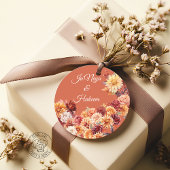 Herfst Bloemige Bruiloft Ronde Sticker