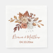Herfst Bloemige Bruiloft Servet (Voorkant)