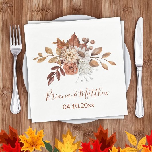 Herfst Bloemige Bruiloft Servet