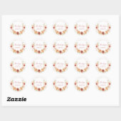 Herfst bloemige dank je Classic Ronde Sticker (Vel)