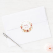 Herfst bloemige dank je Classic Ronde Sticker (Envelop)