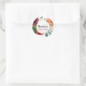 Herfst bloemige Dank je stickers (Tas)