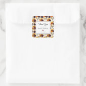 Herfst Bloemige Dankjewel Bruidsborrel Vierkante Sticker (Tas)