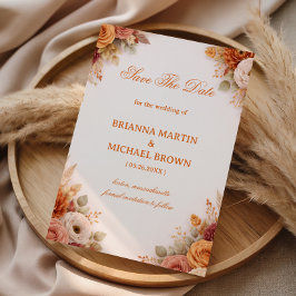 Herfst Bloemige Elegante Aankondiging