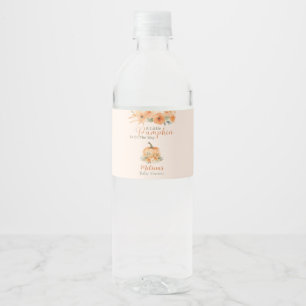 Herfst Bloemige Elegante Oranje Pompoen Baby Showe Waterfles Etiket