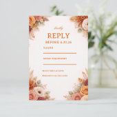 Herfst Bloemige Elegante Respons RSVP Kaartje (Staand voorkant)