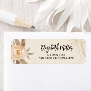 Herfst Bloemige Elegante Trouw Retour Adres Label