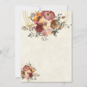 Herfst bloemige en gouden blanco trouw uitnodiging (Voorkant)
