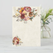 Herfst bloemige en gouden blanco trouw uitnodiging (Staand voorkant)