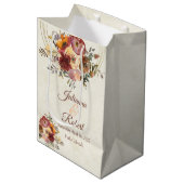 Herfst bloemige en gouden bruiloft medium cadeauzakje (Voorkant Gekanteld)