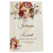 Herfst bloemige en gouden bruiloft medium cadeauzakje (Voorkant)