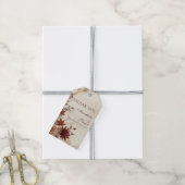 Herfst Bloemige Gebladerte & Linnen Herfst Bruilof Cadeaulabel (Met Touw)
