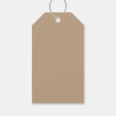 Herfst Bloemige Gebladerte & Linnen Herfst Bruilof Cadeaulabel (Achterkant)