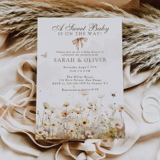 Herfst Bloemige Geslacht Neutrale Baby Shower Kaart
