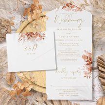 Herfst Bloemige Gouden Details RSVP Trouwen