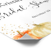 Herfst Bloemige Gouden Glitters Bruidsdouche Bord Poster (Hoek)