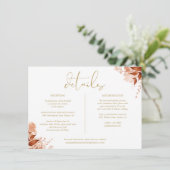 Herfst Bloemige Gouden Trouwdetails Informatie Kaart (Staand voorkant)