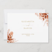 Herfst Bloemige Gouden Trouwdetails Informatie Kaart (Achterkant)