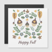 Herfst bloemige groene bladeren eikel patroon (Voorkant / Achterkant)