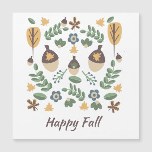 Herfst bloemige groene bladeren eikel patroon