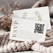 Herfst bloemige herfst bruiloft RSVP QR-code kaart