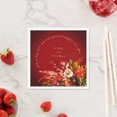 Herfst Bloemige Herfst Rode Gelukkig Tot In De Eeu Servet (Insitu)