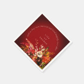 Herfst Bloemige Herfst Rode Gelukkig Tot In De Eeu Servet (Hoek)