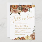Herfst Bloemige Herfst Verliefd Koppels Bruisparty Kaart (Voorkant)