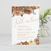 Herfst Bloemige Herfst Verliefd Koppels Bruisparty Kaart (Staand voorkant)