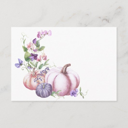 Herfst - Bloemige Huwelijkscadeau Registratie Informatiekaartje (Achterkant)