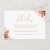 Herfst Bloemige Huwelijksdetails Goud Informatiekaartje (Voorkant)