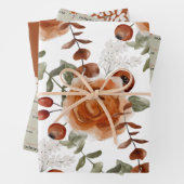 Herfst Bloemige Inpakpapier Vellen  (In situ)