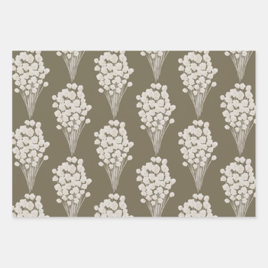 Herfst Bloemige Inpakpapier Vlakke Vellen Set van  (Voorkant 2)