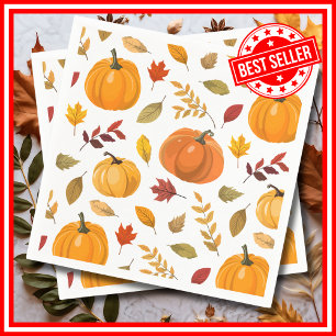 Herfst Bloemige Kleine Pompoen Baby Shower Elegant Servet