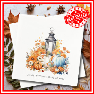 Herfst Bloemige Kleine Pompoen Baby Shower Elegant Servet