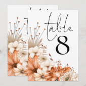 Herfst Bloemige Loof Tabel Nummer (Voorkant / Achterkant)